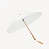 24K длинная деревянная ручка модные женщины двойной большой зонт тростник высокого качества ветрозащитный