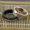 2021 arrivées numéro romain Spinner anneaux pour femmes haute qualité couleur noire en acier inoxydable bijoux avec AAA zircon cubique
