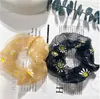 Organza gumki do włosów kobiety Plaid Scrunchie elastyczne gumki do włosów dziewczyny nakrycia głowy gumowe gumki do włosów przezroczysty kucyk Holder 154 Z2