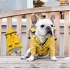 SUPREPET Pet Dog Raincoat with Pockets PU French Bulldog Clothes for Small Dogs Waterproof Puppy Coat Dog Jacket Dog Accessories 210729