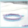 Tennis Jewelrytennis 2Pcs Handmade Braided Bracelet Simple Blue Rope Knots Lucky Bracelets & Bangles For Women Men Tibetan Jewelry Girl Gift