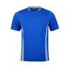 Män Mörkblå Kortärmad Soccer Jersey Team Training Uniform Football Match Shirt Quick Dw