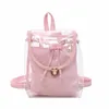 Bolsas ao ar livre de alta qualidade pvc feminino transparente backpack color cor clara mochila para meninas adolescentes