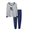 Mode enfants sous-vêtements thermiques rayé longs Johns pour enfant automne enfant en bas âge bébé garçons pyjamas ensemble coton grand garçon vêtements de nuit 210622