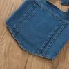 Yaz Bebek Kız Denim Giyim Setleri Sling Kovboy Suit Yırtık Kot Pantolon Kızlar İki Parça Set Çocuk Kıyafetler