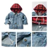 Children Spring Autumn Outerwear Boys Girls Ripped Holes Denim Hoodie Jackets Kids Sports Clothes 7M-10T 211023