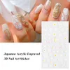 1Sheet White 5D nail Sticker Embossed Flower Lace Decal Wedding Nails Art Design Floral Butterfly Manicure Decor NA213