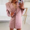 Sexy Pink Lace Suits Women Short Blazer Dress Slim Fit Office Lady Party Prom Jacket Red Carpet Leisure Outfit Coat Only One Piece