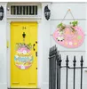 Panneau de porte en bois pour fête de Pâques avec lumières en forme d'œufs Joyeuses Pâques Lettres Boutique Décoration de la maison