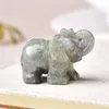 Dhl Natural Crystal Rose Quartz Elephant Amethyst Obsidian Animals Stone Crafts 작은 장식 가정 장식 크리스마스 선물