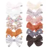 New Cotton Hair Bow Clips Cute Baby Girls BB Boutique Hairpin Polyester Barrette Headwear Kids Hair Acesssories 12 Colors