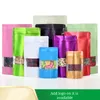Multiple Sizes and Colors Mylar Dry Food Stand Packing Bags with Clear Window on Front Zipper Seal Matte Colorful Herb Packaging Bag
