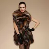 Real natural genuine fur vest women fashion sliver fur gilet with collar jackets ladies outwear custom any size T191118