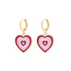 Multicouche coloré émail amour coeur pendentif boucles d'oreilles pour femmes mignon petit cercle d'or cercle cercle huggies boucles d'oreilles en gros bijoux en gros