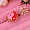 귀여운 소녀 핑크 크리스탈 에나멜 반지 쥬얼리 음과 양 나비 꽃 사랑 반지 2021 패션 파티 결혼식 최고의 여자 친구 선물