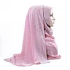 품질 이슬람 여성 착용 프리미엄 쉬폰 Hijab 사각형 헤드 랩 스카프 Shinny 다채로운 모조 다이아몬드 파티 웨딩 헤드 스카프