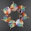 7 Chakra Healing Crystal Natural Round Gemstone Pendant Necklace Tree of Life Copper Wire Wrapped Reiki Jewelry for Women205K