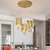 ダイニングルームの寝室のチャンデリア照明キッチンアイランドLEDライト備品のための高級ゴールドクリスタルスモールラウンドシャンデリアランプ