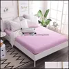 Sheets & Sets Bedding Supplies Home Textiles Garden Single Double 100%Cotton Fitted Sheet Mattress Er Four Corners With Elastic Bed Twin Fl