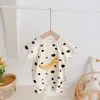 Vêtements pour bébés Barboteuses Combinaisons 3D Banana Smile Face Été 2021 Enfants Boutique Vêtements 0-2T Bébé Tout-petits Coton Crawl Onesies Super Mignon