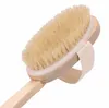 Drewniane szczotki oczyszczające naturalne włosy pędzel do wanna do kąpieli szczotka prysznicowa długa rączka z tyłu Spa Scrubber 742CM1850469