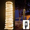 Luzes de corda LED 8 modos impermeável tubo de arco-íris tira luz de Natal ao ar livre decoração do feriado luzes ip65