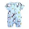 Enfants contes marque 2020 nouveau Style fruits motif vêtements bébé barboteuse à manches courtes combinaison infantile bébé garçon fille Zip dors G1221