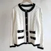 Pull pour femmes Designershigh Qualité Manteau Tricot Noir et Blanc Modes Cardigan Loisirs Mode Dames Pull Col De Luxe