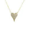 Collana con ciondolo a forma di cuore in pietra di zircone pieno per le donne Catene regalo per gioielli con dichiarazione di partito in rame color oro