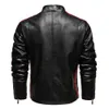 Vintage motorcykeljacka män mode biker läderjacka manlig broderi bombare kappa vinter sammet pu jacke kläder 4xl