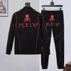 Plein Bear Mens Hoodie Kurtka Spodnie Kryształowe Czaszki Dres Mężczyźni Bluzy Casual Dresy Jogger Kurtki Spodnie Zestawy Sportowy Garnitur 74183