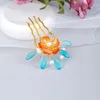 1pcs Retro Chinese Wedding Hair Jewelry Bling Crystal Pearls Combs Hairpins For Women Bride Noiva Ornaments FORSEVEN Clips & Barrettes