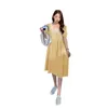 8062 Summer Korean Fashion Maternity Long Party Dress Elegant A Line Loose Clothes For Pregnant Women Plus Size 4XL Graviditet DRE1825037