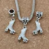 50pcs / lot Ancient silver 3D Roller Skates Charms Big Hole Beads For Jewelry Making Bracelet Necklace Findings 11.5X32.5MM A-118a
