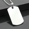 500pcs / parti 50 * 28 * 1.6mm Silver Spegel Effekt Rostfritt stål Blank Flat Metal Pet ID Dog Tag Pendant