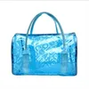 Evening Bags Women Summer Candy Color Clear Beach Tote Large Stripe PVC Swim Handbag Jelly Bag298w