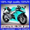 Injektion för Aprilia RSV1000 R RR Mille RSV-1000 Glansig Cyan RSV 1000 R Kropp 13NO.95 RSV1000R 2009 2010 2012 2013 2014 2015 RSV1000RR 09 10 11 12 13 14 15 FAIRING