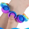 Love Heart Bracelet Fidget Reliver Stress Toys Rainbow Bracelets Push Bubble Antistress Adult Children Sensory Decompression Toy