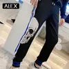 Alexplein Joggers Kobiety Spodnie Streetwear Dhinestones Star Skull Pantalon Femme Hiphop 100% Bawełna Para Ubrania Zestaw Sporta Męskie Spodnie