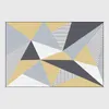 Alfombras de moda nórdica moderna amarillo gris raya triángulo diamante sala de estar dormitorio alfombra de noche PadCustom tamaño