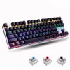 Metoo Edition Mechanical Keyboard 87 Keys Blue Switch Gaming Klawiatury do tabletu Desktop Rosyjski Naklejka