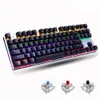 Teclado Mecânico de Metao Edição Mecânica 87 Keyboards Blue Switch Gaming Teclados para Tablet Desktop Russian Sticker