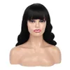 Бразильская волна тела без кружева полный аппарат сделан париками с челкой человеческие волосы парики для чернокожих женщин