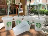 Starbucks 16oz/473 ml transparant plastic mokken sap die van kleur herbruikbare drank niet veranderen met deksels strookkoffers