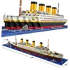 1860 PCS Titanic Sets RMS Cruzeiro Barco Barco Modelo Blocos de Construção Figuras Brinquedos Diy Diamante Mini Bricks Kit Brinquedos para Crianças Q0624