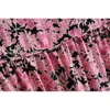 Spring Bohemen Bandage Lacing Up Collar Pink Flower Print Jurk Boho Vrouw Lange Mouwen Midi Holiday Jurken Strand 210429