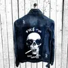 Men's Jackets Denim Jacket Autumn And Winter 2021 Style Fun Skull Print Hole Casual Fashion Lapel Top