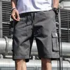 Plus Size Summer Cargo Shorts Men Bomull Casual Shorts Man Loose Short Cargo Pants P0806