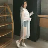 Geekinstyle nova moda feminina transparente eva plástico meninas capa de chuva À Prova D 'Água Rainwear Adulto Poncho Casaco de Chuva 210320