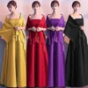 Sans manches soirée robe De soirée femmes été sans bretelles Maxi élégant rouge solide Long mince avec châle Vestidos De Fiesta 210603